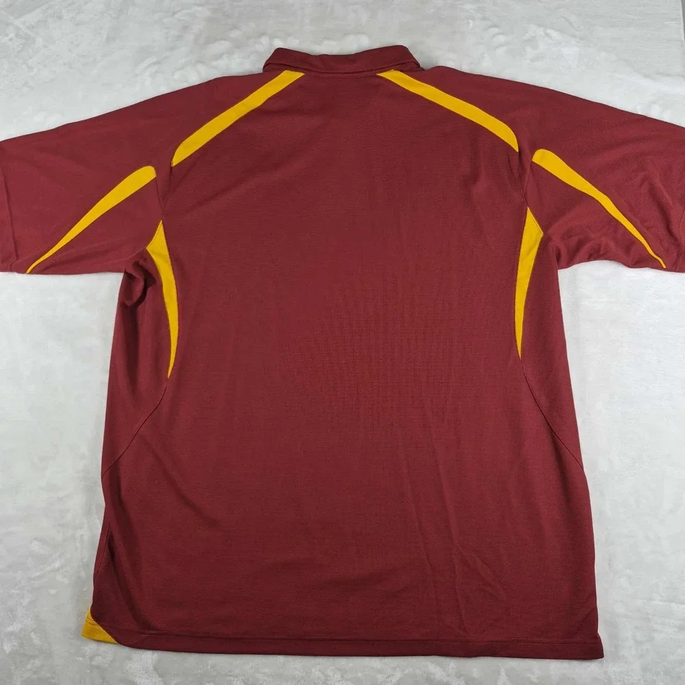 Vintage Nike USC Trojans Polo Shirt Men's 4XL Red Yellow Team Fit Dry Y2K Sports